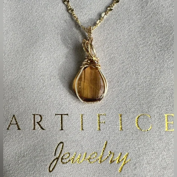 14k Gold Fill Rutilated Quartz Healing Stone Necklace Pendant - Picture 5 of 14